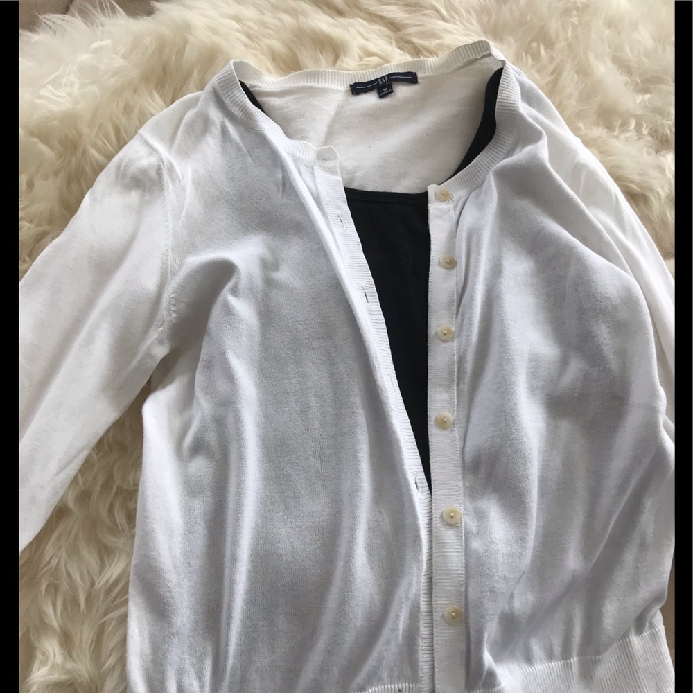 White cardigan